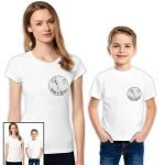 Anne Oğul Tişört Kombini Resimden Karakalem Baskılı Çift T-shirt