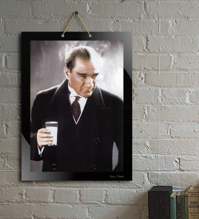 Atatürk Ahşap Portesi Mdf Üzerine FotoBlok Baskı