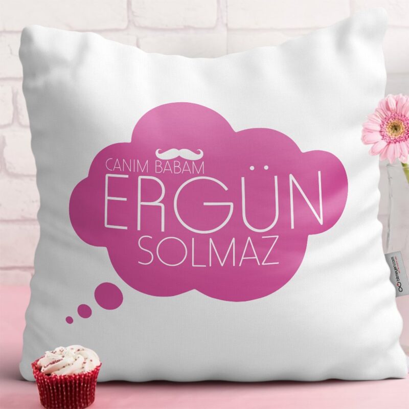 Babalar Gününe Özel Beyaz Yastık Modern Dekoratif