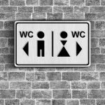 Bay &amp;amp; Bayan WC Ahşap Yönlendirme Levhası - B2
