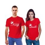 Çiftlere Özel 2021 King Queen Baskılı Kırmızı Sevgili Tişörtleri Tişört Kombin