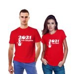 Çiftlere Özel 2021 Yılın Yakışıklısı Yılın Güzeli Baskılı Kırmızı Sevgili Tişörtleri Tişört Kombin