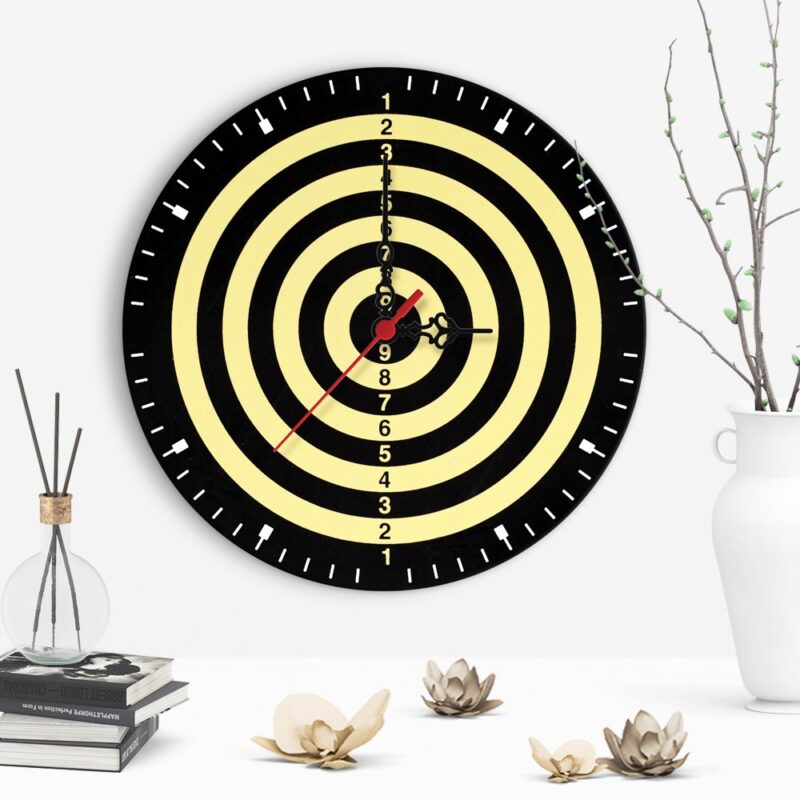 Dekoratif Dart Baskılı Tasarım Ahşap Duvar Saati Kaliteli 5mm HDF Fotoblok Baskı- 2