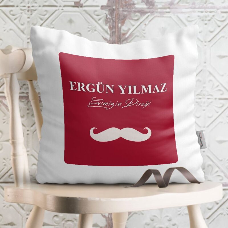 Evimizin Direği Kişiye Özel Dekoratif Beyaz Yastık