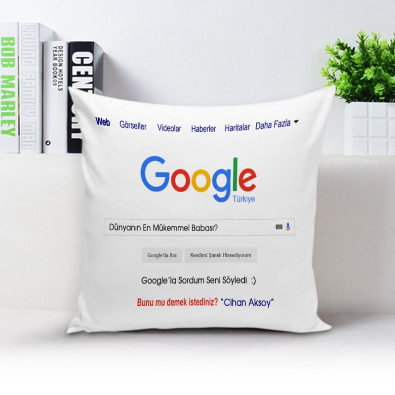 Google Dünyanın En Mükemmel Babası Beyaz Yastık Takımı