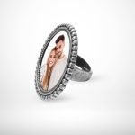 Kişiye Özel Fotoğraflı Antik Gümüş Yaldız Yüzük (Model 9)