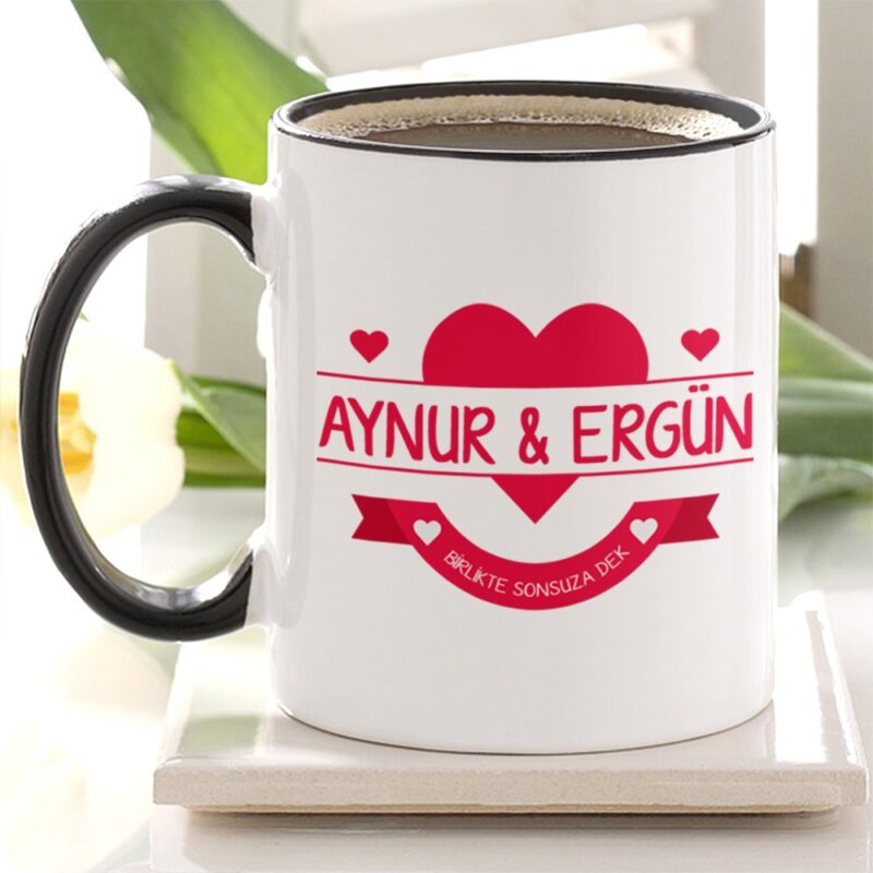 Kişiye Özel Siyah Kupa Bardak (Sevgililer Günü Temalı-30)