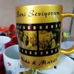 Kişiye Özel Film Şeridi Kupa Bardak GOLD 3 Fotoğraflı