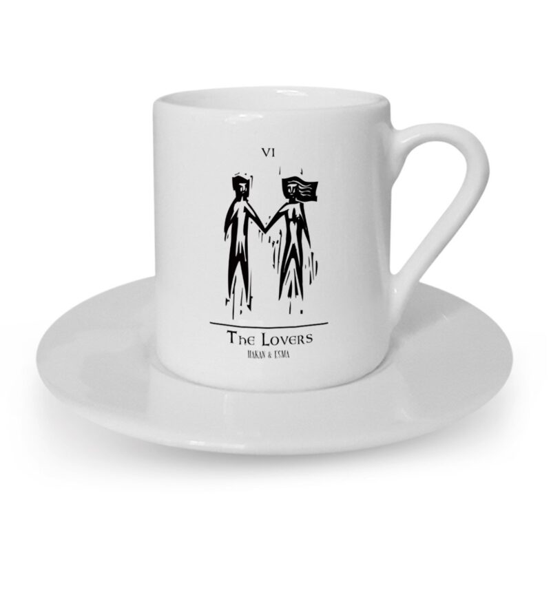 Kişiye Özel Tarot The Lovers (Aşıklar) Türk Kahvesi Fincanı