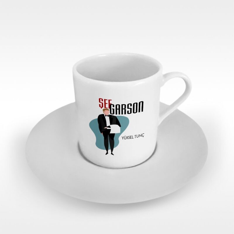 Kişiye Özel Mesleki Şef Garson Türk Kahvesi Fincanı