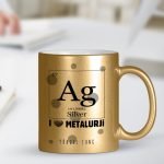 Kişiye Özel Mesleki Metalurji Mühendisi Altın Yaldızlı Kupa Bardak - 2