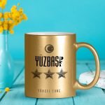 Kişiye Özel Mesleki Yüzbaşı Altın Yaldızlı Kupa Bardak