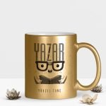 Kişiye Özel Mesleki Yazar Altın Yaldızlı Kupa Bardak - 1