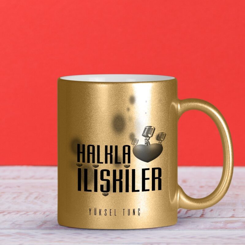 Kişiye Özel Mesleki Halkla İlişkiler Altın Yaldızlı Kupa Bardak