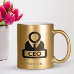 Kişiye Özel Mesleki CEO Altın Yaldızlı Kupa Bardak - 1