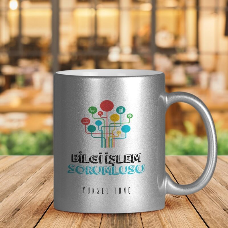 Kişiye Özel Mesleki Bilgi İşlem Sorumlusu Gümüş Yaldızlı Kupa Bardak