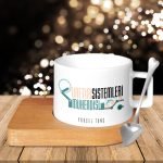 Kişiye Özel Mesleki Üretim Sistemleri Mühendisi Ahşap Altlıklı Seramik Fincan