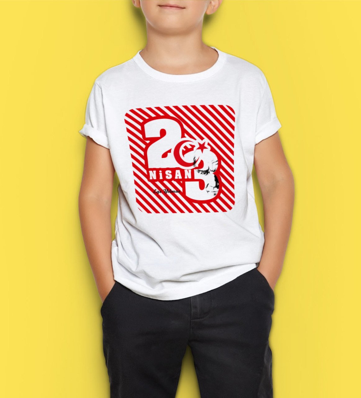 Kişiye Özel 23 Nisan Erkek Çocuk Tişörtü 3 - 4 Yaş