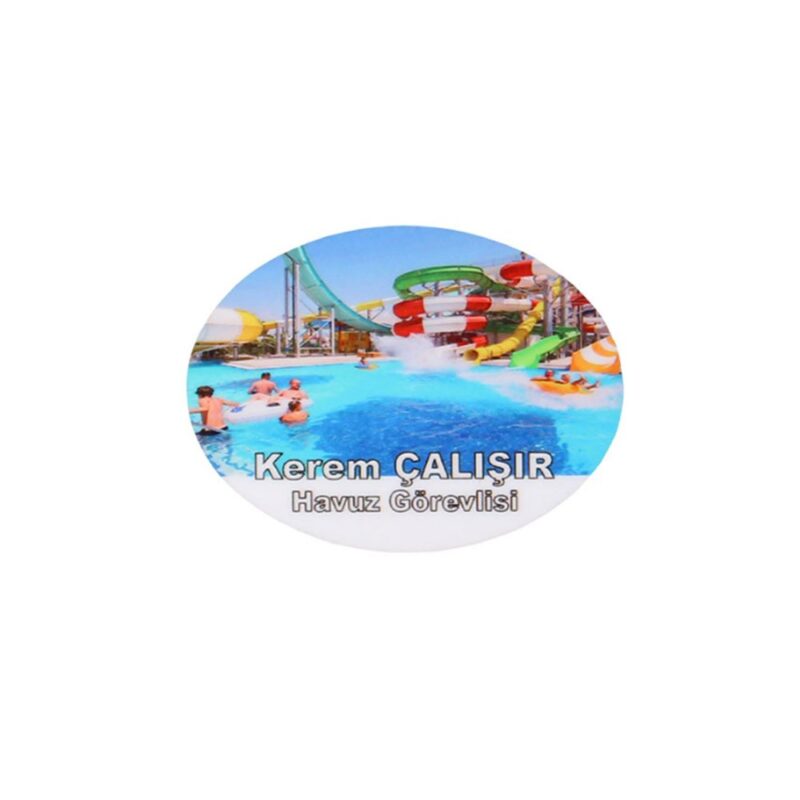Kişiye Özel Hdf Ahşap Oval Yaka İsimliği 4.5cmx6cm