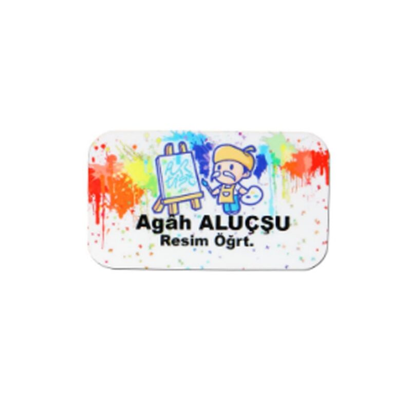 Kişiye Özel Hdf Ahşap Dikdörtgen Yaka İsimliği 4cmx7cm