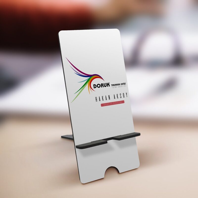 Kişiye Özel Ahşap Telefon Standı Masa İsimliği