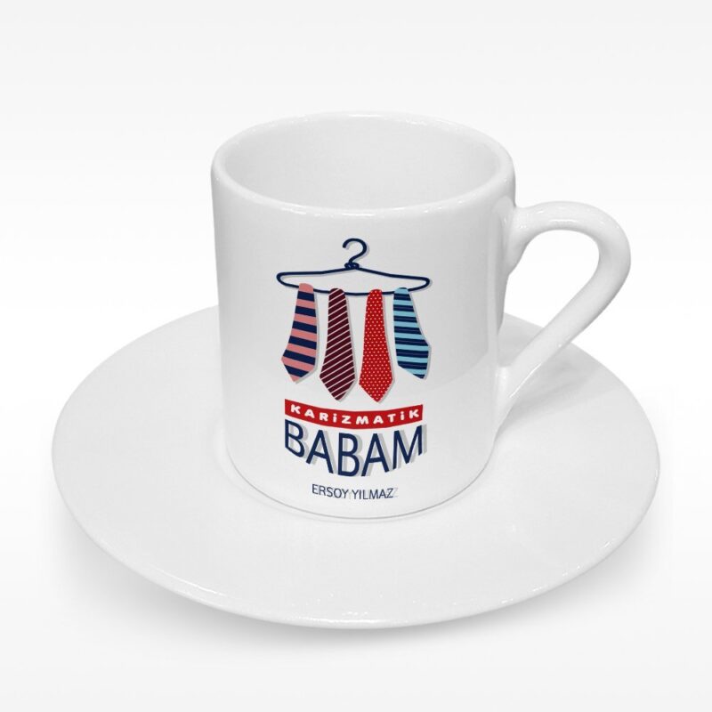 Kişiye Özel Karizmatik Babam Tasarımlı Türk Kahvesi Fincanı - 1