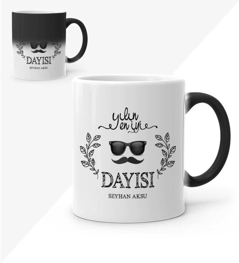 Kişiye Özel Yılın En İyi Dayısı Sihirli Kupa Bardak