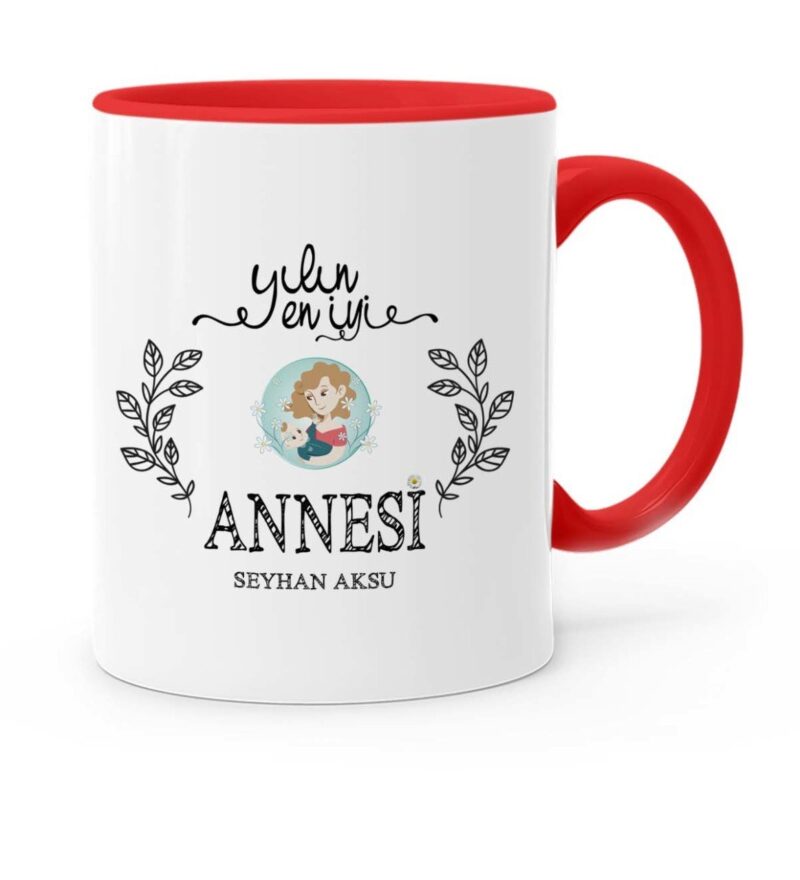 Kişiye Özel Yılın En İyi Annesi Kırmızı Kupa Bardak - 1