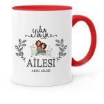 Kişiye Özel Yılın En İyi Ailesi Kırmızı Kupa Bardak - 1