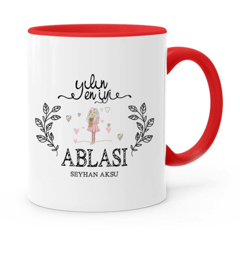 Kişiye Özel Yılın En İyi Ablası Kırmızı Kupa Bardak - 2