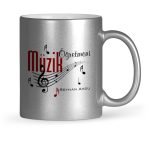 Kişiye Özel Müzik Öğretmeni Gümüş Yaldızlı Kupa Bardak