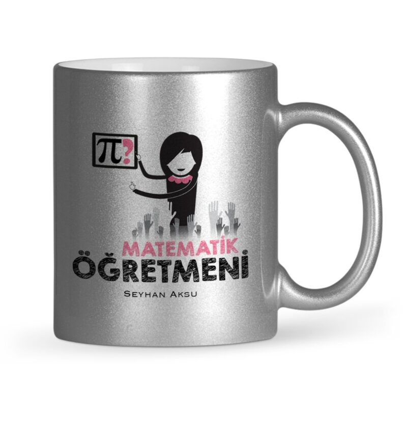 Kişiye Özel Matematik Öğretmeni Gümüş Yaldızlı Kupa Bardak - 1