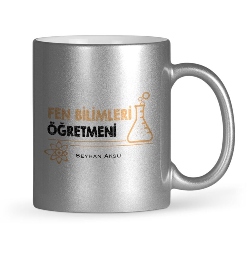 Kişiye Özel Fen Bilimleri Öğretmeni Gümüş Yaldızlı Kupa Bardak - 4