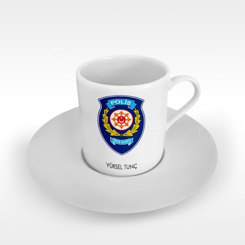 Kişiye Özel Mesleki Çevik Kuvvet Türk Kahvesi Fincanı - 1