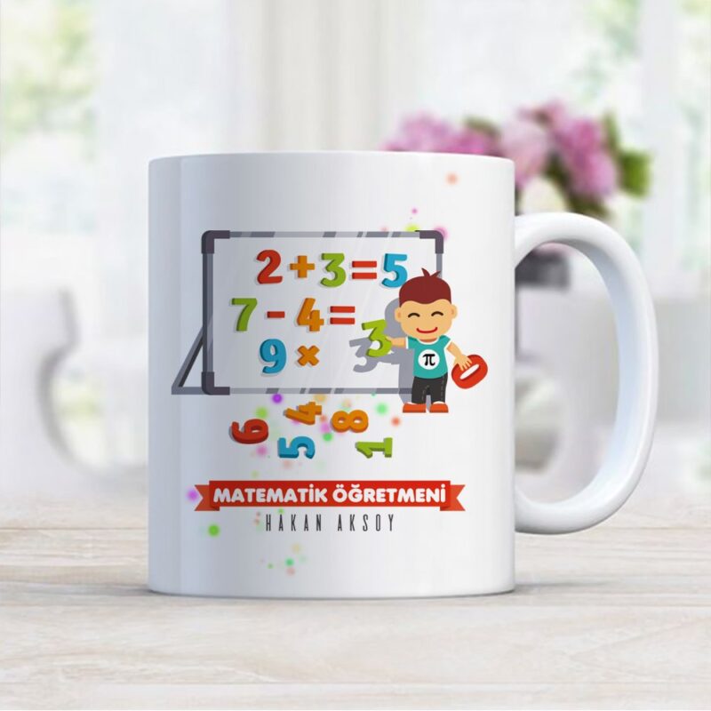 Kişiye Özel Matematik Öğretmeni Tasarımlı Beyaz Kupa Bardak - 5