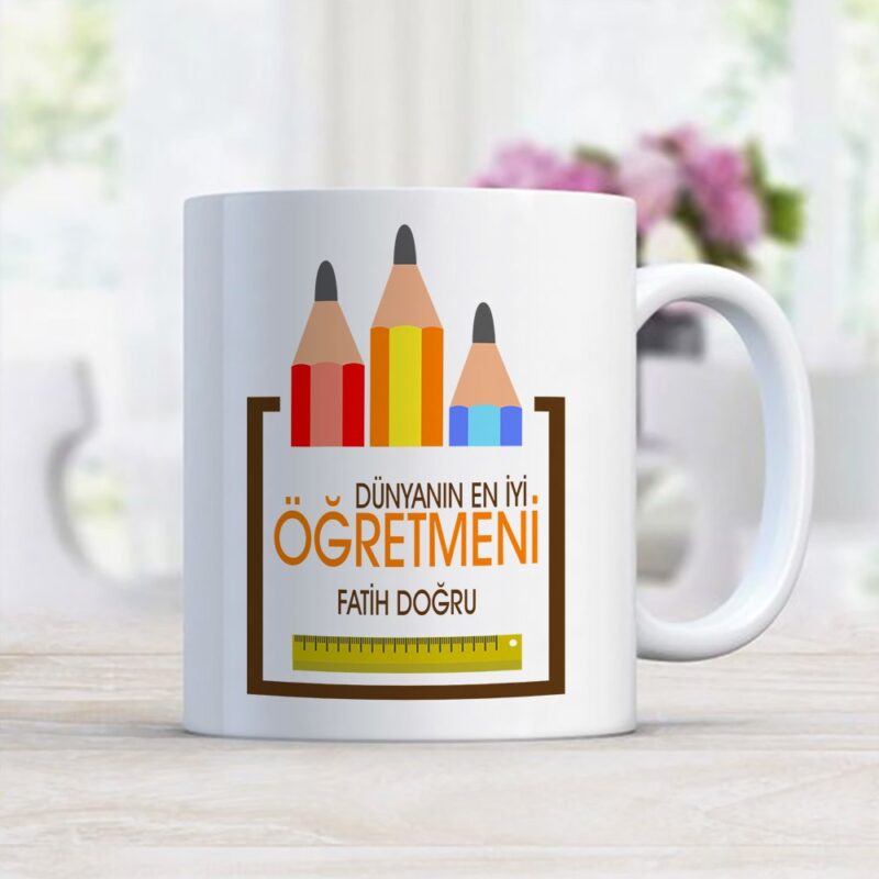 Kişiye Özel Beyaz Kupa Bardak (Öğretmenler Günü Temalı-16)