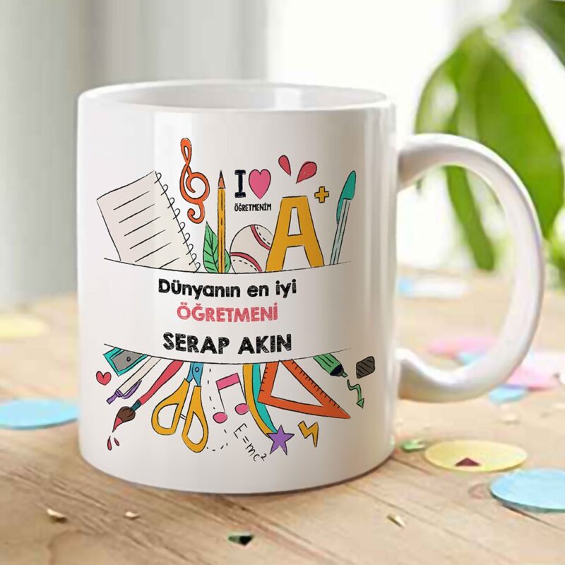 Kişiye Özel Beyaz Kupa Bardak (Öğretmenler Günü Temalı-3)