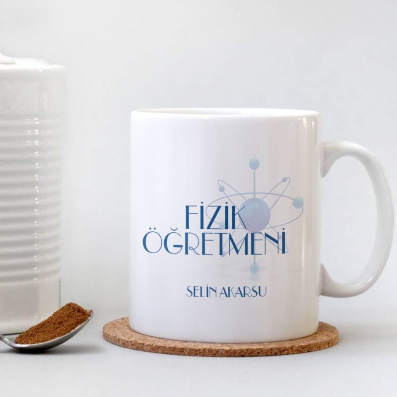 Kişiye Özel Mesleki Fizik Öğretmeni Beyaz Kupa Bardak - 001