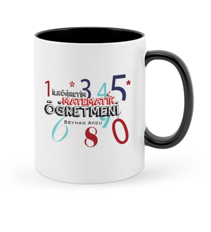 Kişiye Özel İlköğretim Matematik Öğretmeni Siyah Kupa Bardak