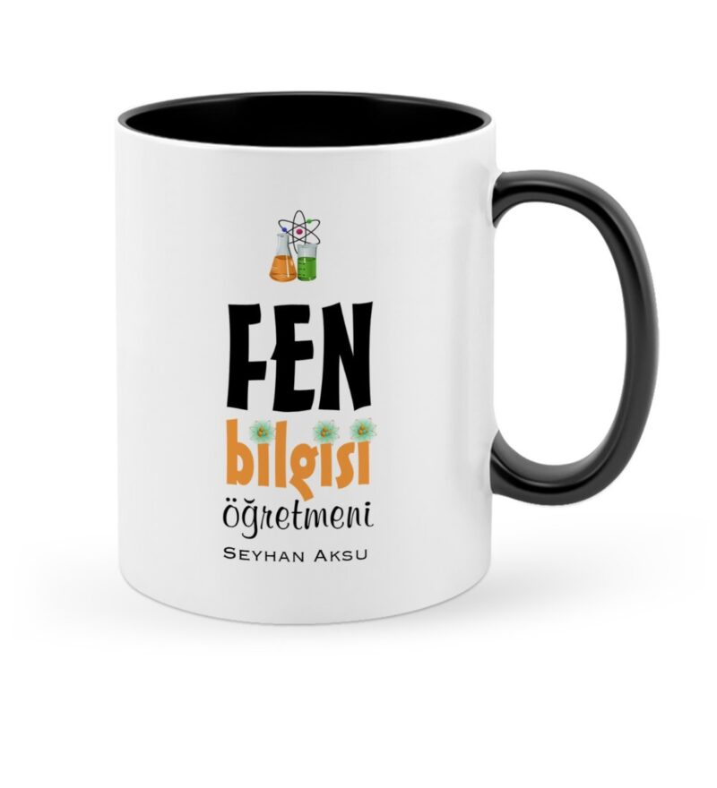 Kişiye Özel Fen Bilgisi Öğretmeni Siyah Kupa Bardak