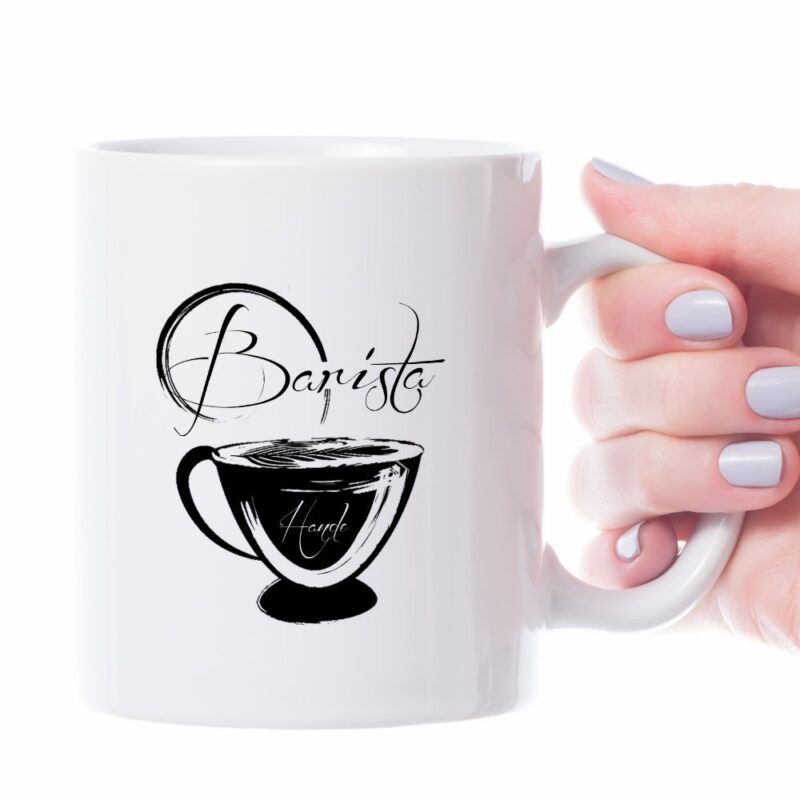 Kişiye Özel Mesleki Barista Tasarımlı Beyaz Kupa Bardak - 2