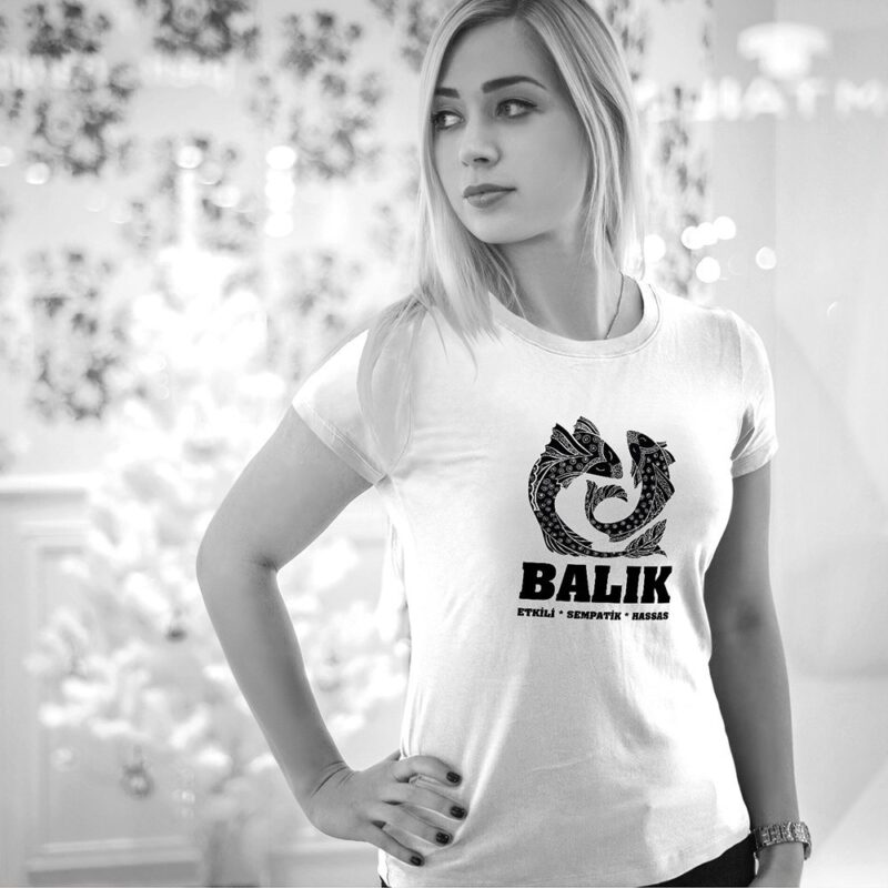Kişiye Özel Balık Burcu Tasarım Tişört Large
