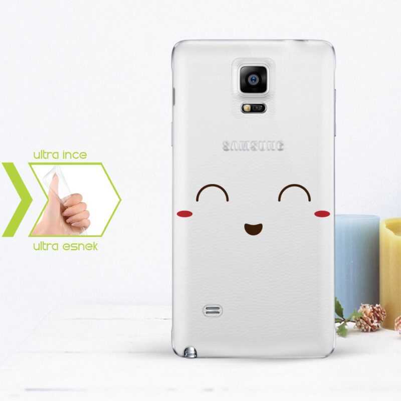 Kişiye Özel Samsung Galaxy Note 4 İnce Şeffaf Silikon Telefon Kapağı (Yüz Temalı-3)