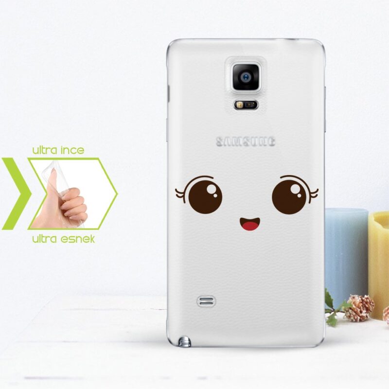 Kişiye Özel Samsung Galaxy Note 4 İnce Şeffaf Silikon Telefon Kapağı (Yüz Temalı-2)