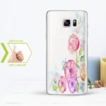 Kişiye Özel Samsung Galaxy Note 5 İnce Şeffaf Silikon Telefon Kapağı (Çiçek Temalı-11)