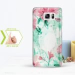 Kişiye Özel Samsung Galaxy Note 5 İnce Şeffaf Silikon Telefon Kapağı (Çiçek Temalı-6)