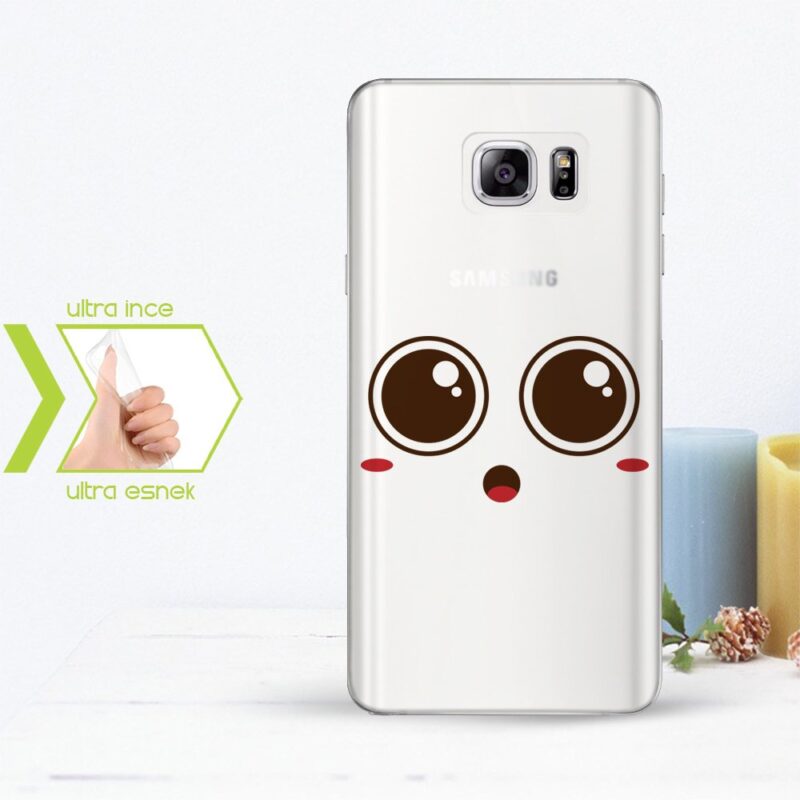 Kişiye Özel Samsung Galaxy Note 5 İnce Şeffaf Silikon Telefon Kapağı (Yüz Temalı-1)
