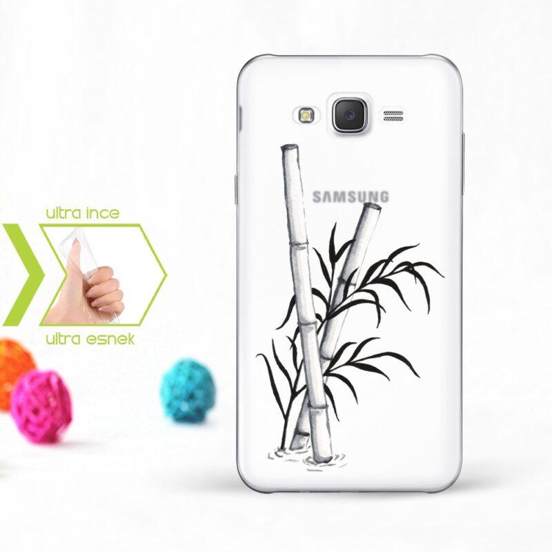 Kişiye Özel Samsung Galaxy J7 İnce Şeffaf Silikon Telefon Kapağı (Yaprak Temalı-7)
