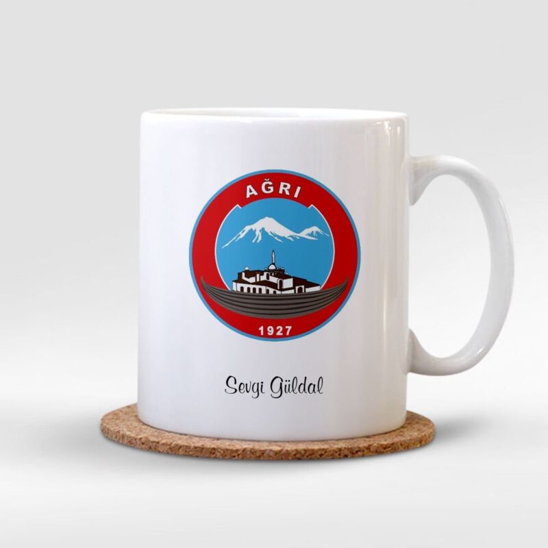 Kişiye Özel Ağrı Beyaz Kupa Bardak - 001