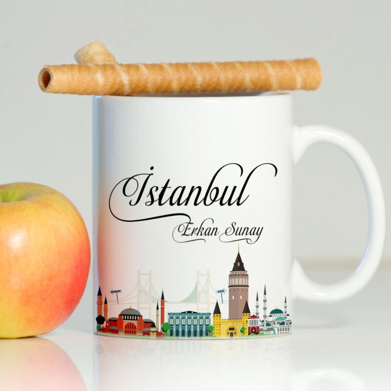 Kişiye Özel İstanbul Beyaz Kupa Bardak - 003